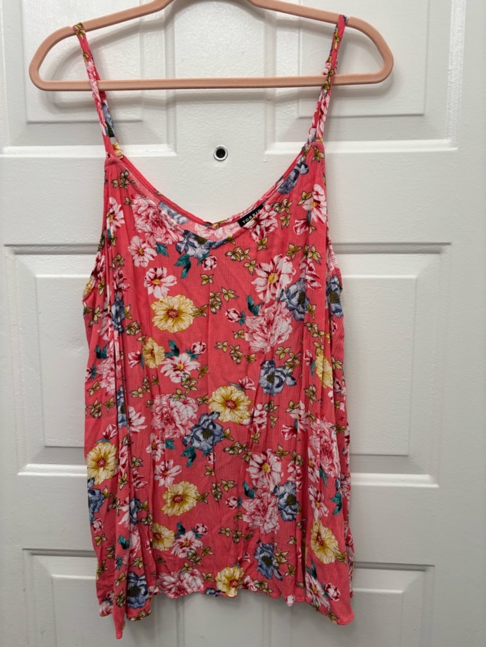 torrid size 3 Coral Pink Floral Ribbed Tank Top